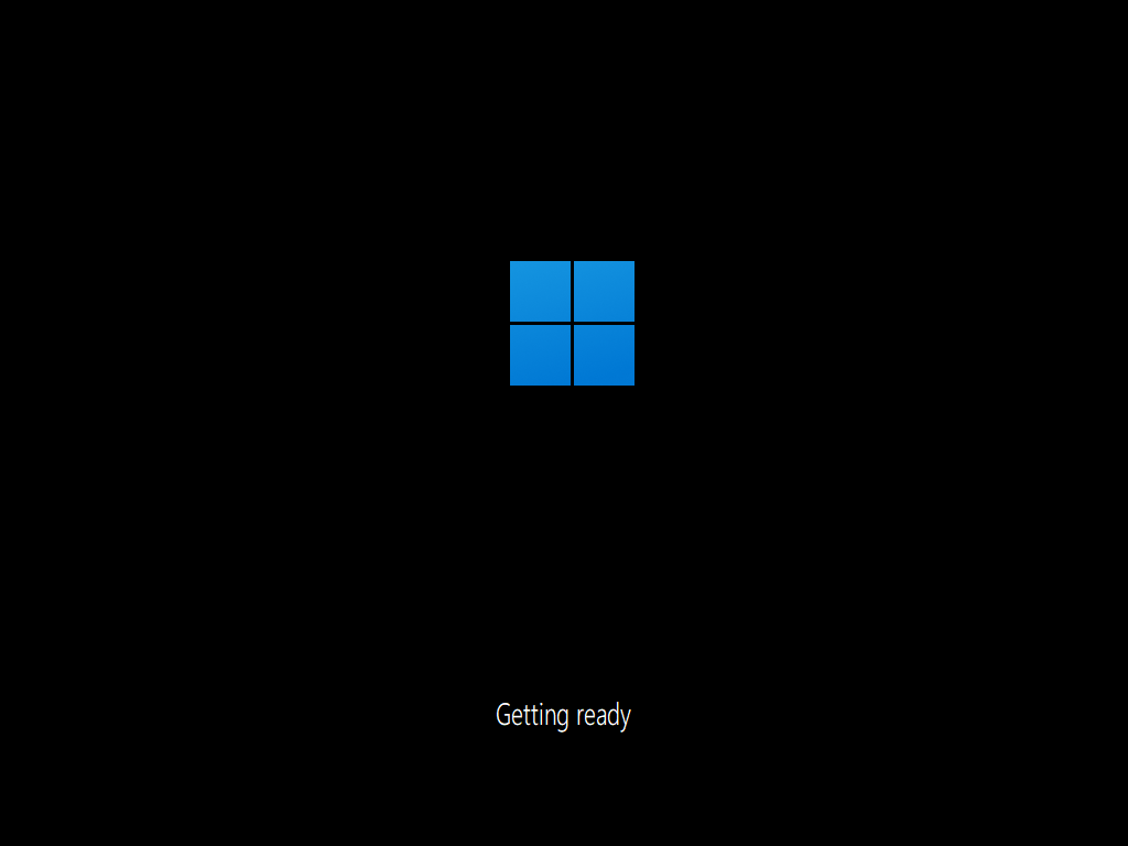 Windows installationsprogram som förbereder installationen efter omstart